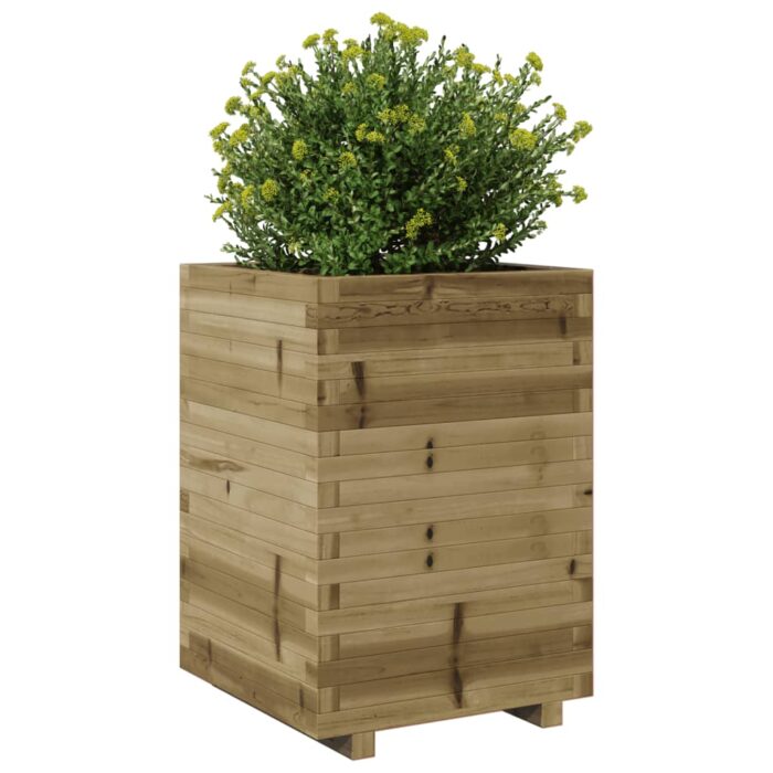 Jardinière 50x50x72,5 cm bois de pin imprégné – Image 2