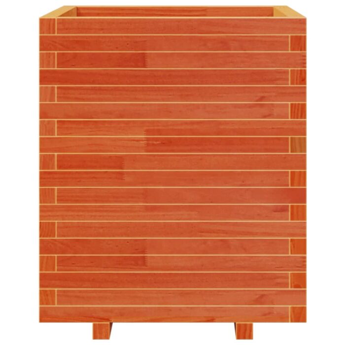 Jardinière cire marron 60x60x72,5 cm bois de pin massif – Image 3