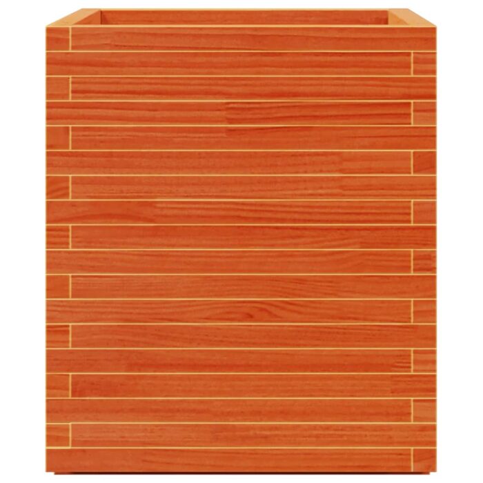 Jardinière cire marron 60x60x72,5 cm bois de pin massif – Image 4