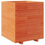 Jardinière cire marron 60x60x72,5 cm bois de pin massif – Image 5