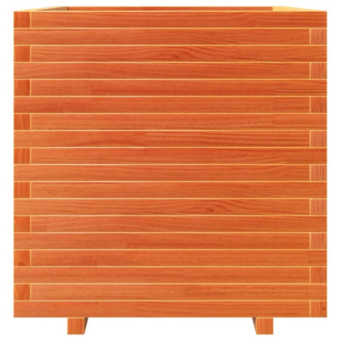 Jardinière cire marron 70x70x72,5 cm bois de pin massif – Image 3
