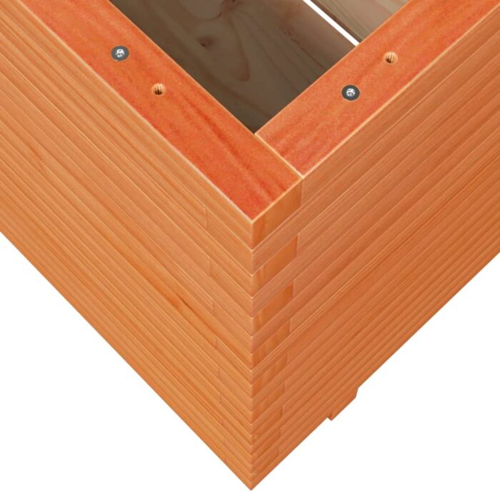 Jardinière cire marron 70x70x72,5 cm bois de pin massif – Image 6