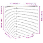 Jardinière 70x70x72,5 cm bois de pin imprégné – Image 8