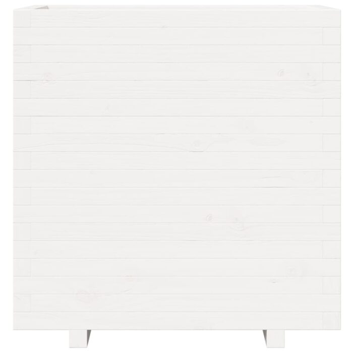 Jardinière blanc 70x40x72,5 cm bois de pin massif – Image 3
