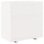 Jardinière blanc 70x40x72,5 cm bois de pin massif – Image 5