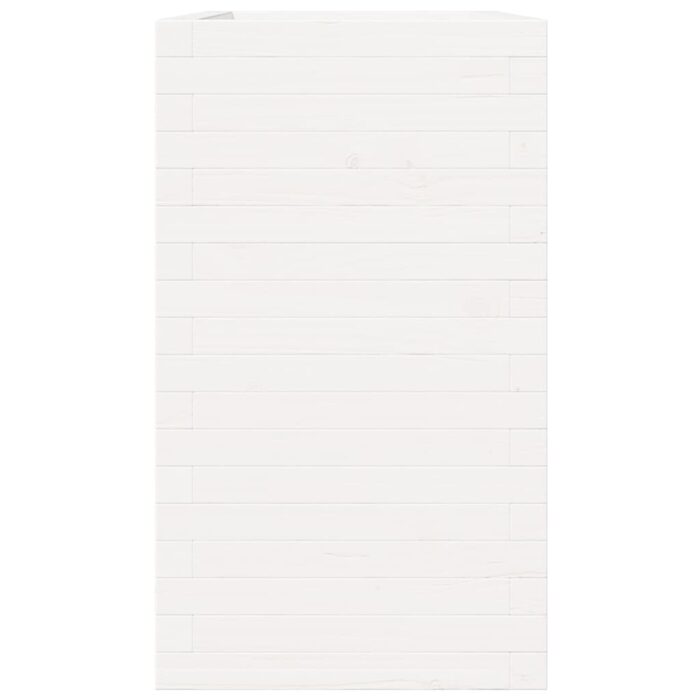 Jardinière blanc 90x40x72,5 cm bois de pin massif – Image 4