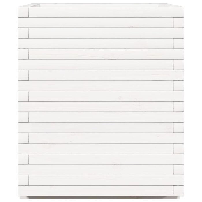Jardinière blanc 90x60x72,5 cm bois de pin massif – Image 4