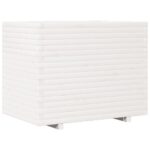 Jardinière blanc 90x60x72,5 cm bois de pin massif – Image 5