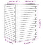 Jardinière blanc 50x50x72 cm bois de pin massif – Image 8