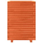 Jardinière cire marron 50x50x72 cm bois de pin massif – Image 3