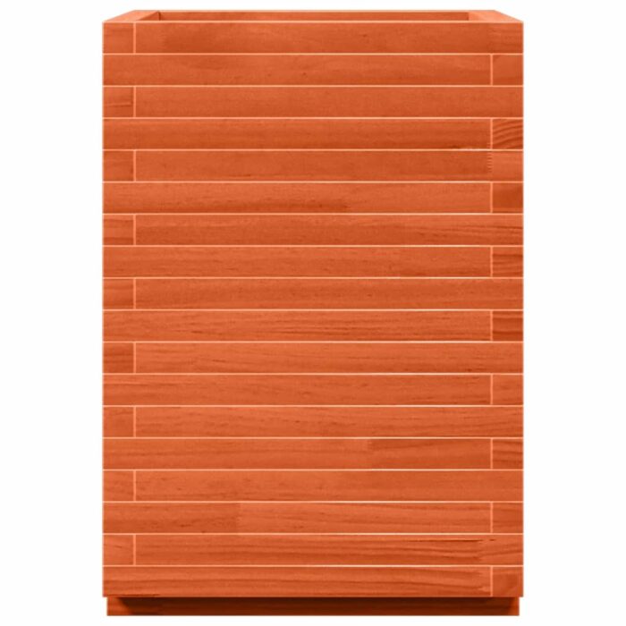 Jardinière cire marron 50x50x72 cm bois de pin massif – Image 4