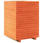 Jardinière cire marron 50x50x72 cm bois de pin massif – Image 5