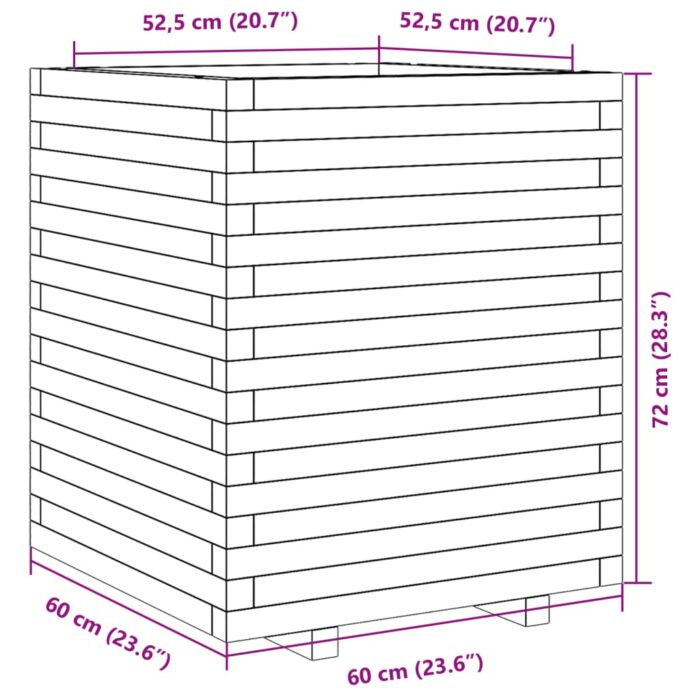 Jardinière 60x60x72 cm bois de pin imprégné – Image 8