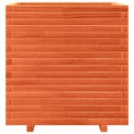 Jardinière cire marron 70x70x72 cm bois de pin massif – Image 3