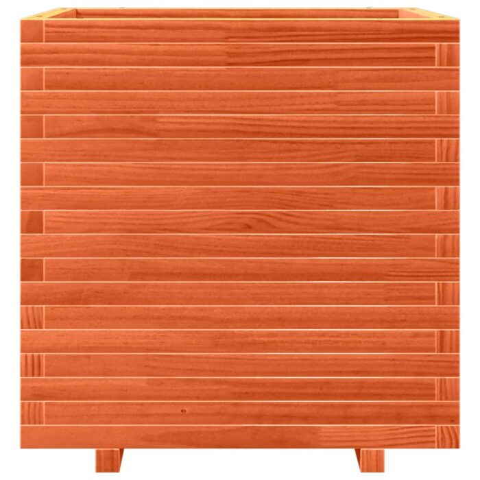 Jardinière cire marron 70x70x72 cm bois de pin massif – Image 3