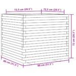 Jardinière blanc 80x80x72 cm bois de pin massif – Image 8