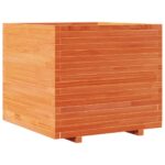 Jardinière cire marron 80x80x72 cm bois de pin massif – Image 5