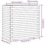 Jardinière blanc 70x40x72 cm bois de pin massif – Image 8