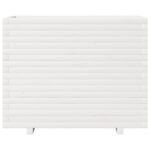 Jardinière blanc 90x40x72 cm bois de pin massif – Image 3