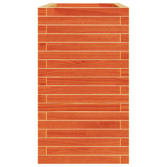 Jardinière cire marron 110x40x72 cm bois de pin massif – Image 4