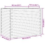 Jardinière blanc 90x60x72 cm bois de pin massif – Image 8