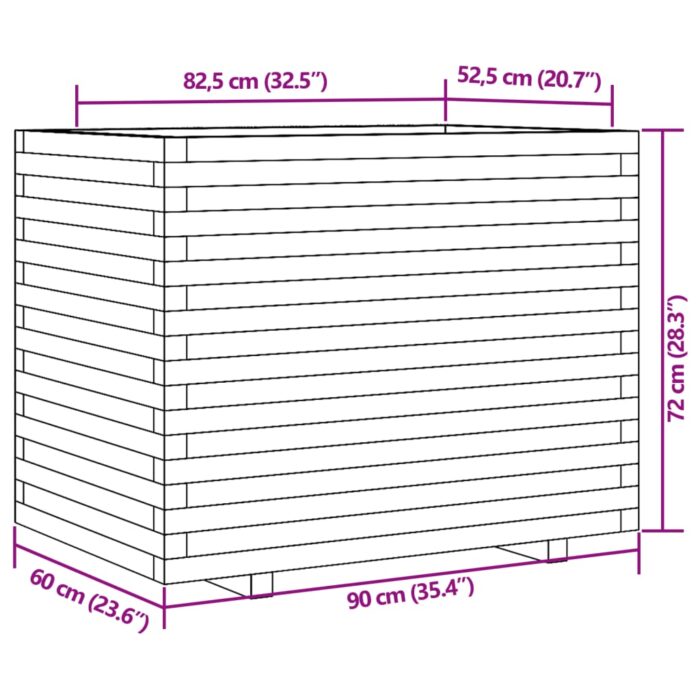 Jardinière 90x60x72 cm bois de pin imprégné – Image 8
