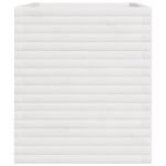 Jardinière blanc 110x60x72 cm bois de pin massif – Image 4