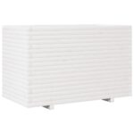 Jardinière blanc 110x60x72 cm bois de pin massif – Image 5