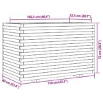 Jardinière blanc 110x60x72 cm bois de pin massif – Image 8
