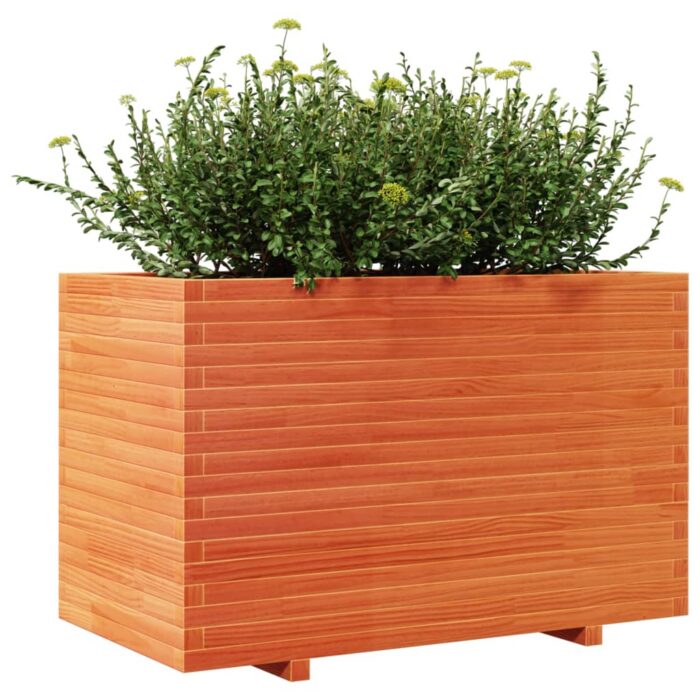 Jardinière cire marron 110x60x72 cm bois de pin massif – Image 2
