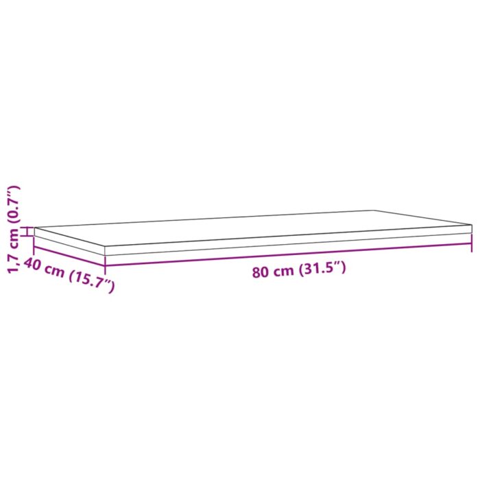 Dessus de table 2 pcs 80x40x1,7cm rectangulaire bois pin massif – Image 8