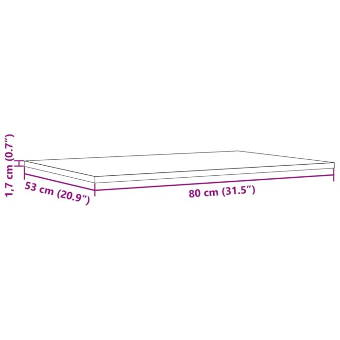 Dessus de table 3 pcs 80x53x1,7cm rectangulaire bois pin massif – Image 8