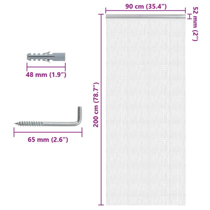 Moustiquaire de porte à chaîne 90x200 cm aluminium – Image 4