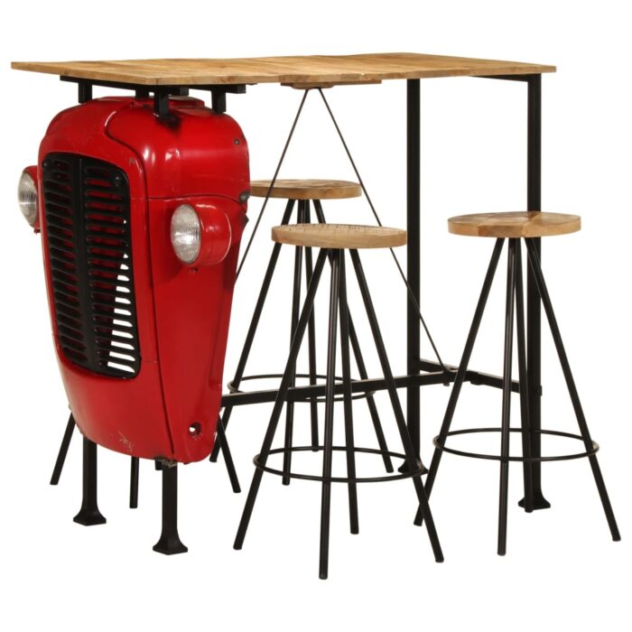 Ensemble de bar 5 pcs bois de manguier massif – Image 1