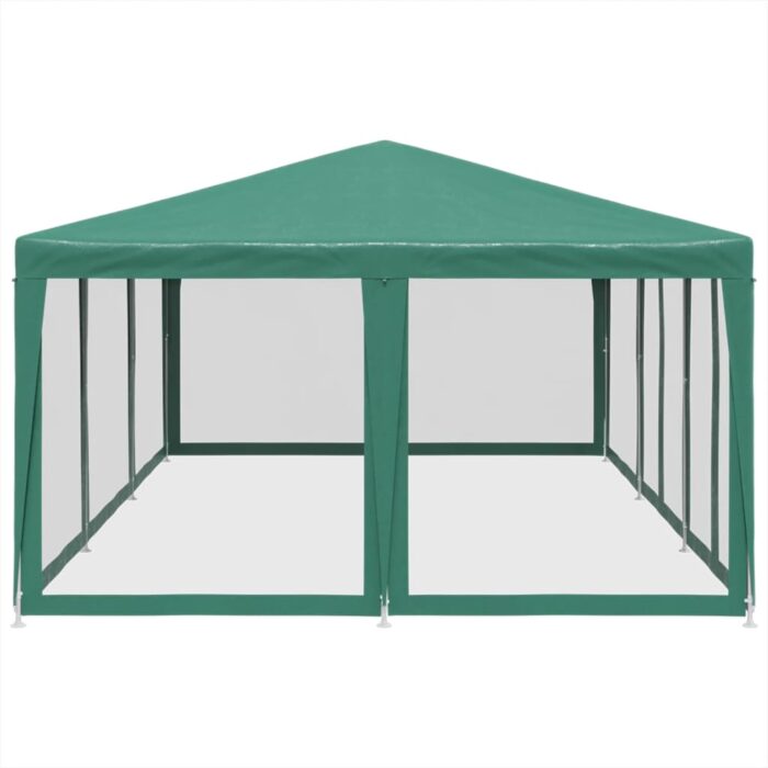 Tente de fête avec 10 parois latérales en maille vert 6x4m PEHD – Image 2