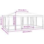 Tente de fête avec 10 parois latérales en maille vert 6x4m PEHD – Image 6