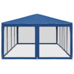 Tente de fête avec 12 parois latérales en maille bleu 8x4m PEHD – Image 2