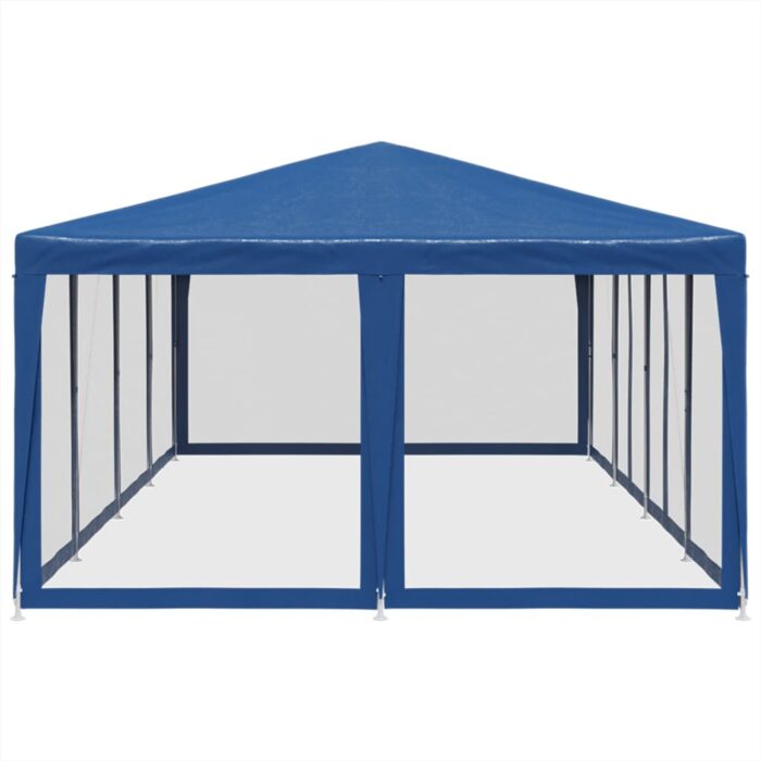 Tente de fête avec 12 parois latérales en maille bleu 8x4m PEHD – Image 2