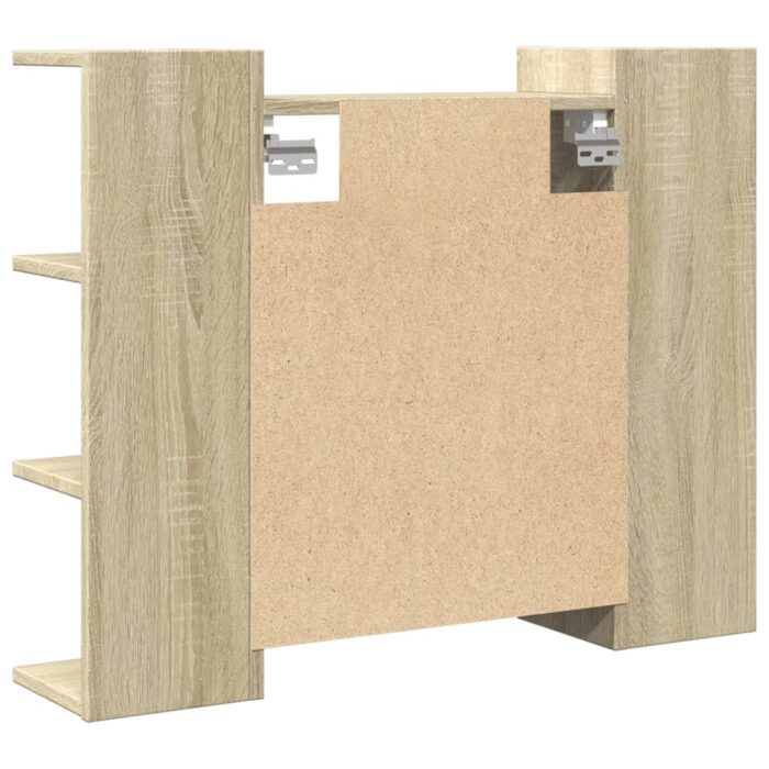 Armoire à miroir de bain Chêne sonoma 80x20,5x64 cm Aggloméré – Image 6