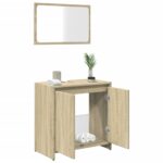 Ensemble de meubles de salle de bain 2 pcs chêne sonoma – Image 2