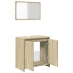 Ensemble de meubles de salle de bain 2 pcs chêne sonoma – Image 4