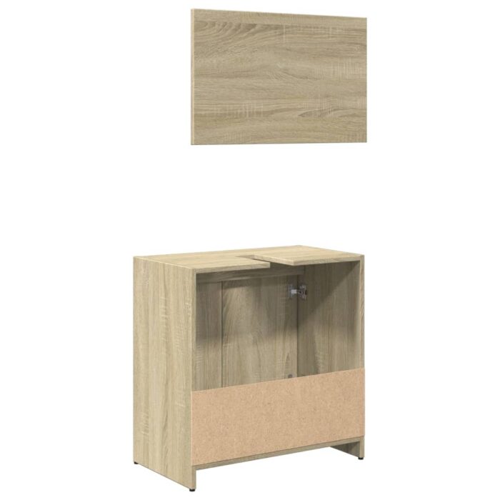 Ensemble de meubles de salle de bain 2 pcs chêne sonoma – Image 6