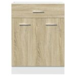 Armoire de plancher tiroir Chêne sonoma 60x46x81,5 cm Aggloméré – Image 3