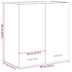 Armoire suspendue Chêne sonoma 60x31x60 cm Aggloméré – Image 9