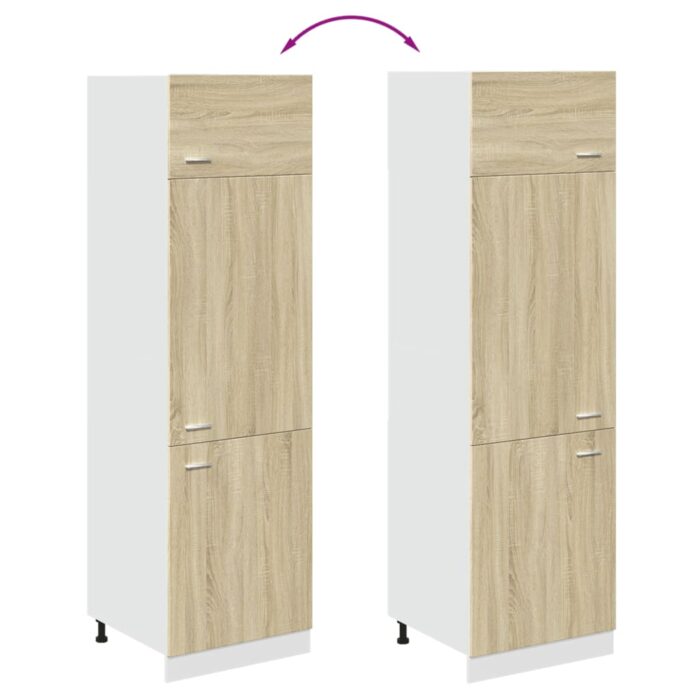Armoire de réfrigérateur "Lyon" Chêne sonoma 60x57x207 cm – Image 7