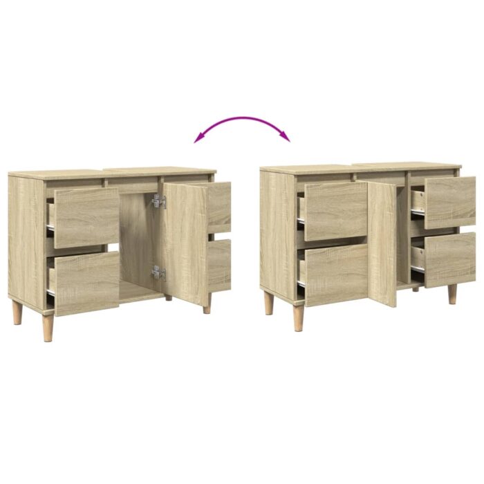 Meuble d'évier chêne sonoma 80x33x60 cm bois d'ingénierie – Image 7