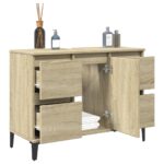 Meuble d'évier chêne sonoma 80x33x60 cm bois d'ingénierie – Image 2