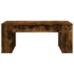 Table basse chêne fumé 102x55x42 cm bois d'ingénierie – Image 2