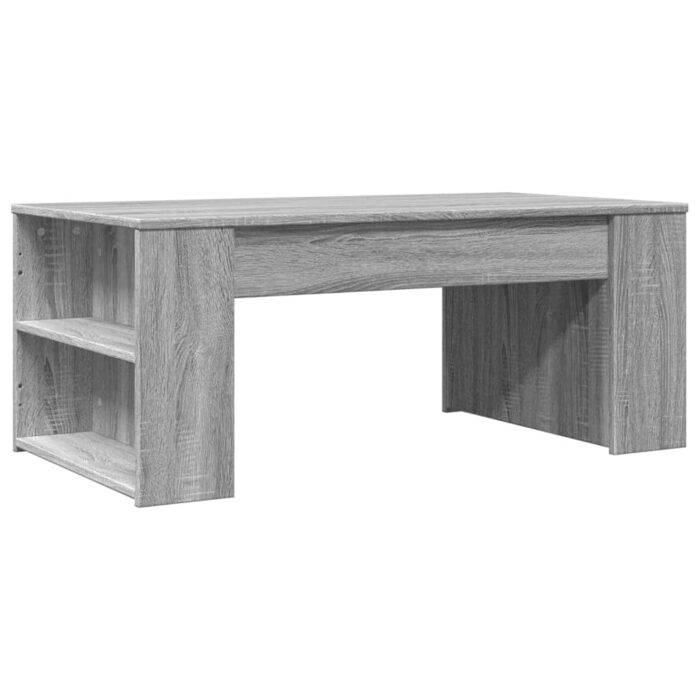 Table basse sonoma gris 102x55x42 cm bois d'ingénierie – Image 4