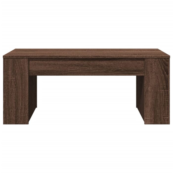 Table basse chêne marron 102x55x42 cm bois d'ingénierie – Image 2